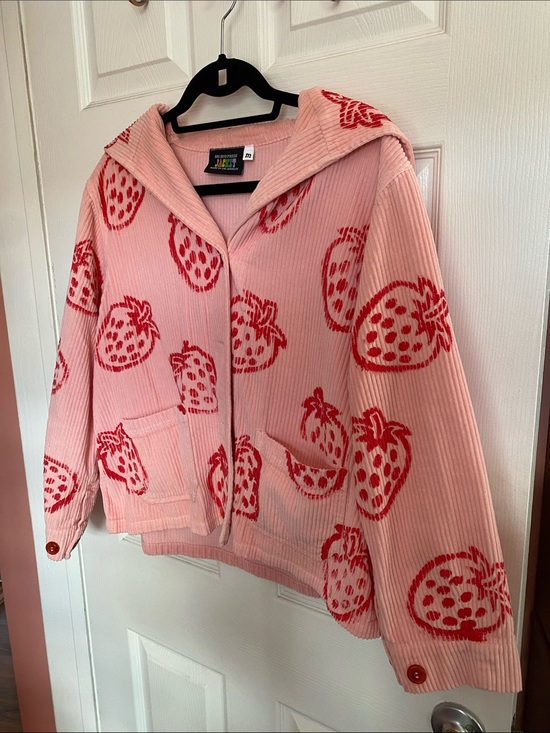 Big Bud Press Jackets & Blazers - Big bud, press, strawberry, paint stamp, corduroy, pink jacket